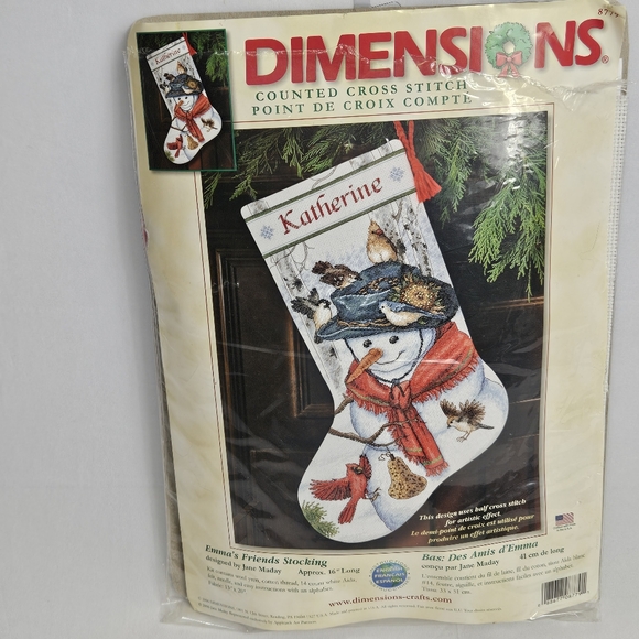 Vintage Dimensions cross stich - Emma's friends stocking app. 16" long - Picture 13 of 13